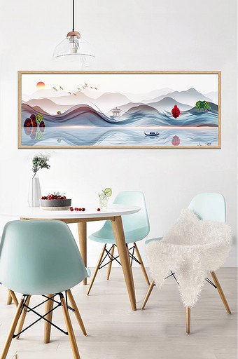 中国风抽象山水风景意境装饰画图片