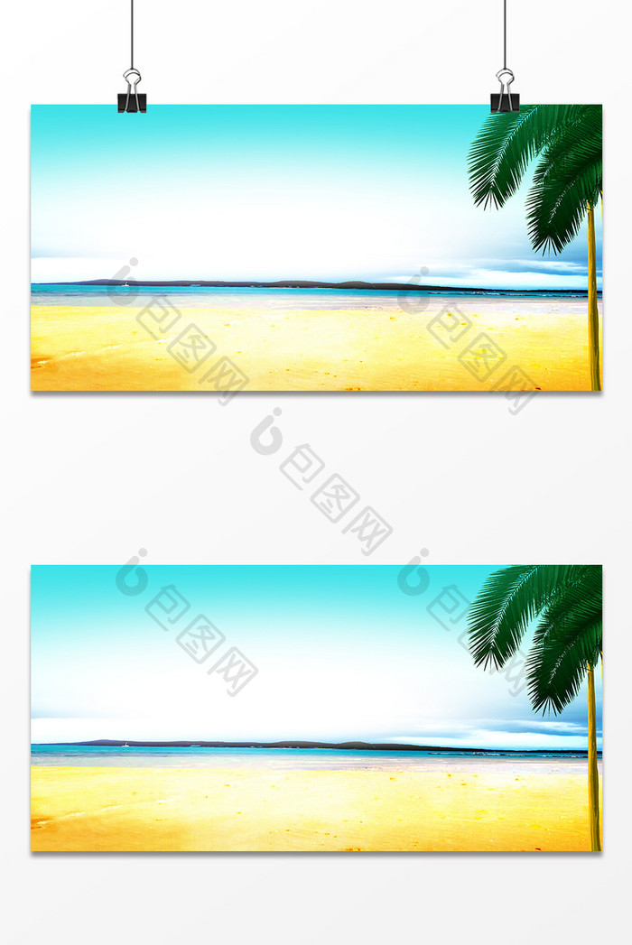 夏日海滩广告设计背景图
