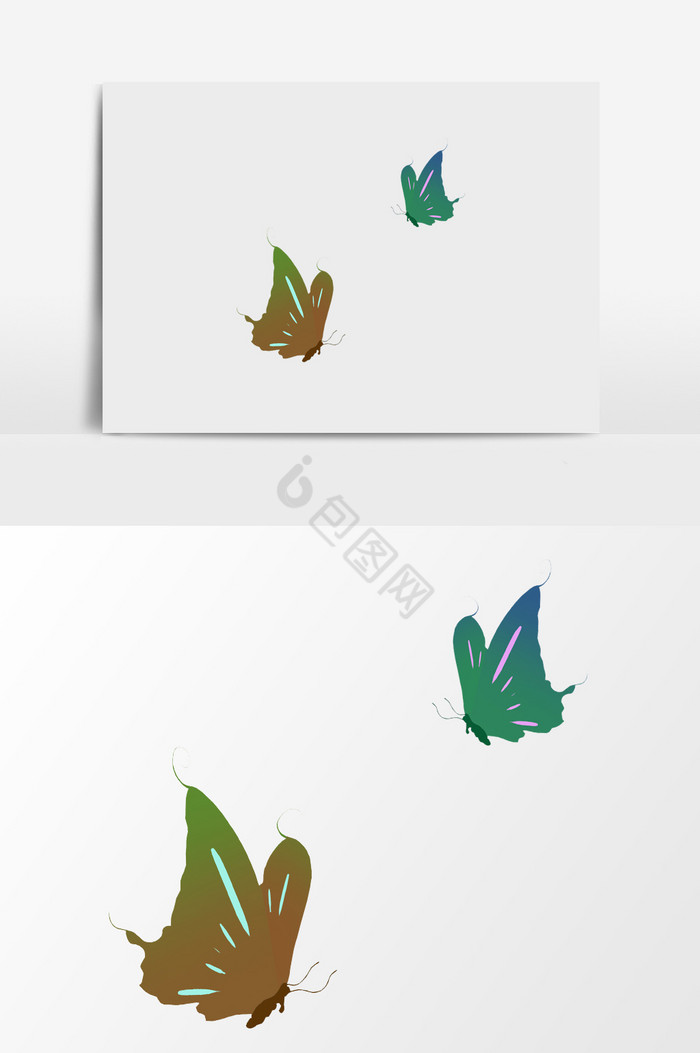 两只蝴蝶插画图片