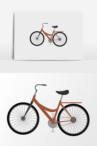 手绘卡通自行车插画元素图片
