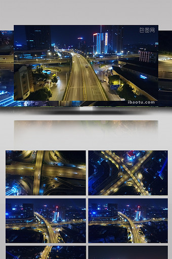 长沙航拍公路夜景图片
