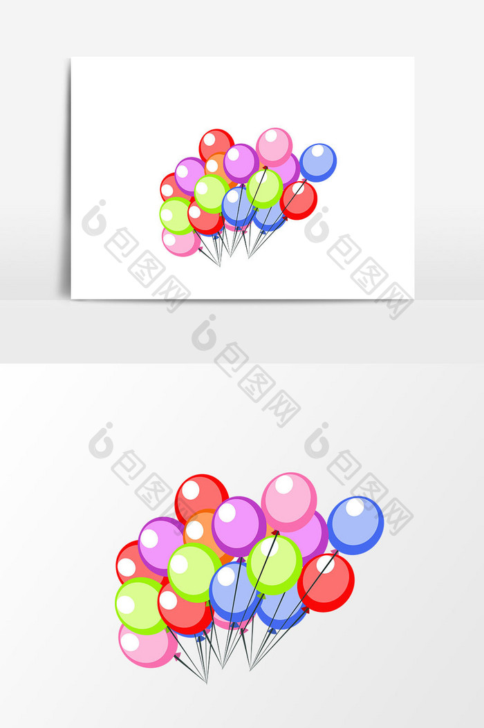 卡通气球漂浮矢量元素