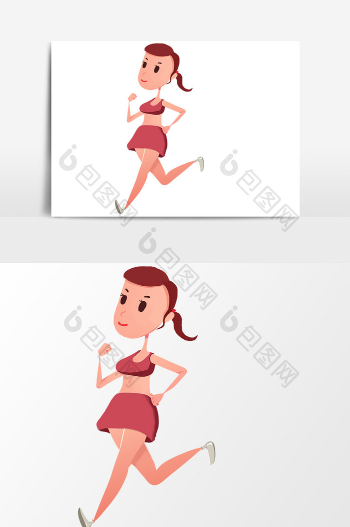 卡通人物跑步设计元素