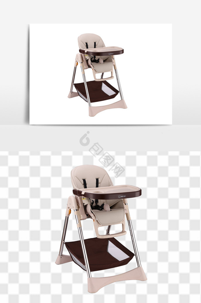 咖啡色儿童餐椅免扣图片