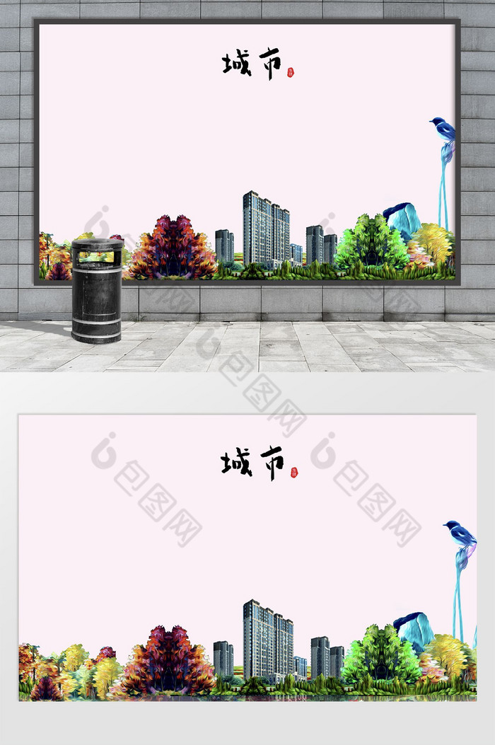 淮安市中国风彩绘背景墙图片
