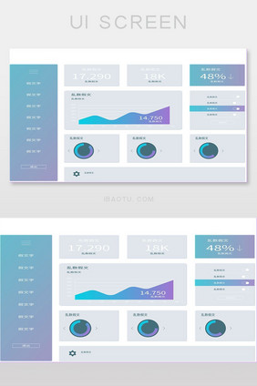 渐变商务后台系统数据界面