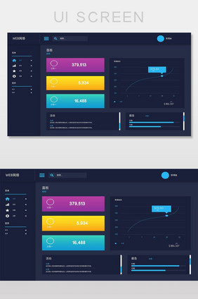 深色商务后台系统数据界面