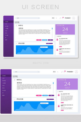 紫蓝色后台系统数据矢量网页详情页界面