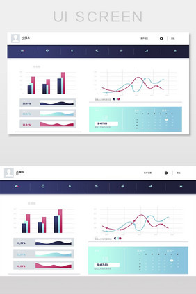 后台系统图表数据矢量网页界面