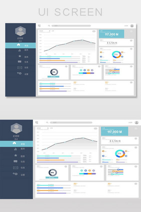 后台系统数据统计矢量网页界面