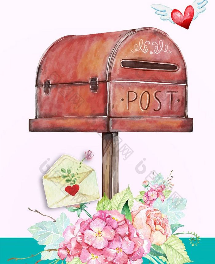 世界邮政日红色邮筒信鸽手机海报配图