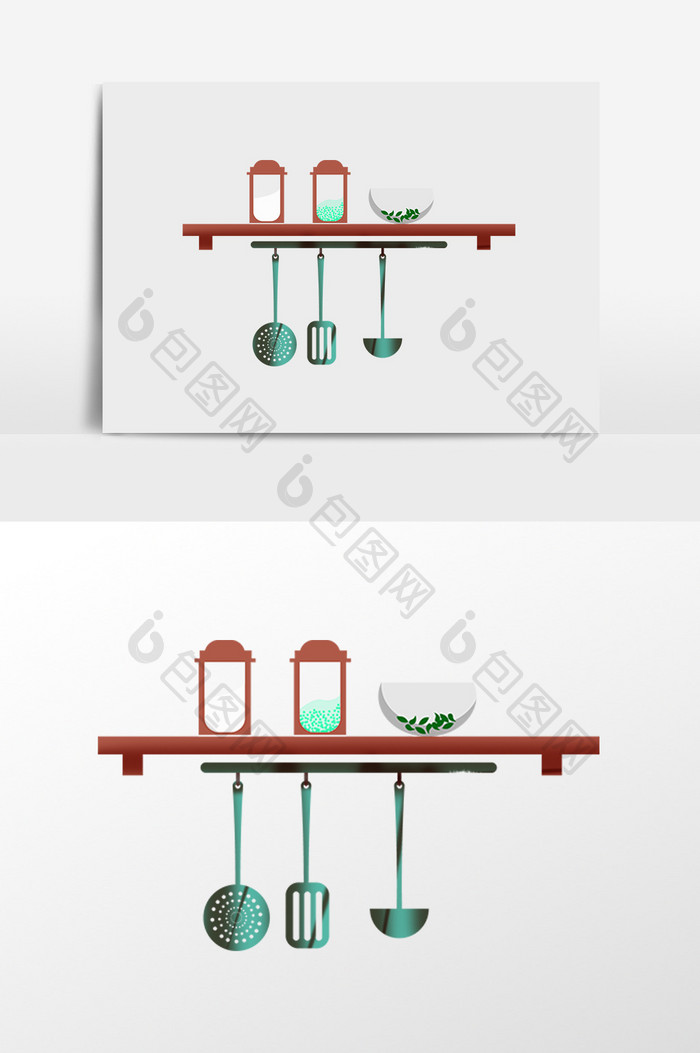 手绘简约厨具插画元素