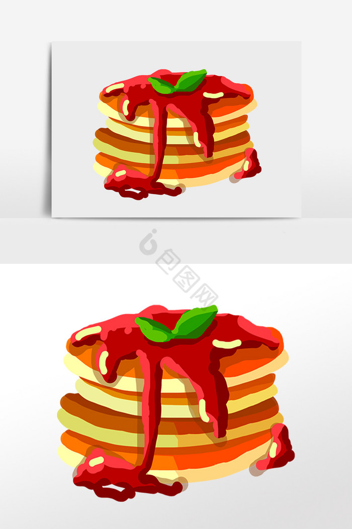 西餐番茄甜点插画图片