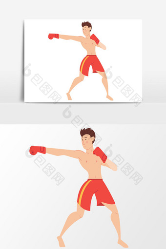 手绘卡通拳击元素图片