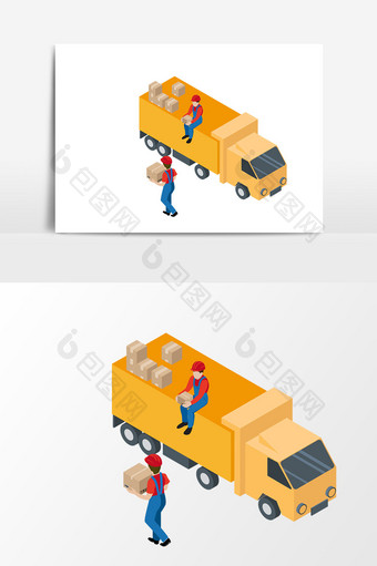 卡通物品运输元素图片