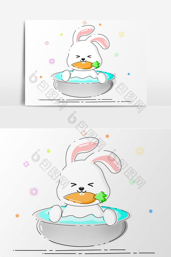 卡通可爱兔子设计元素