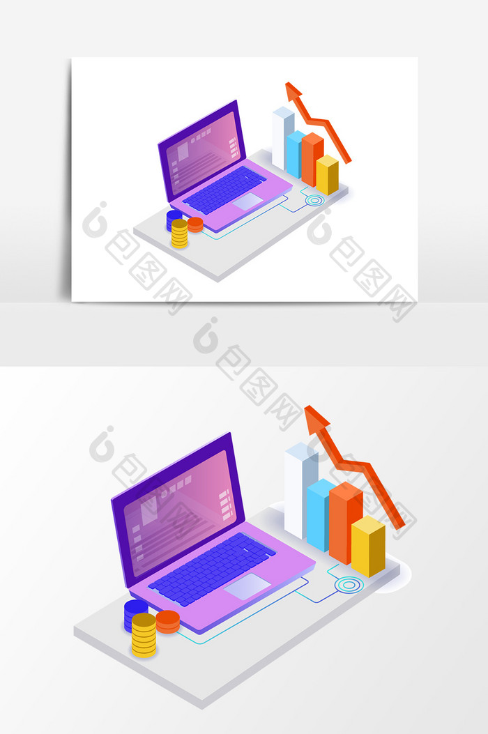 卡通金融投资回报元素