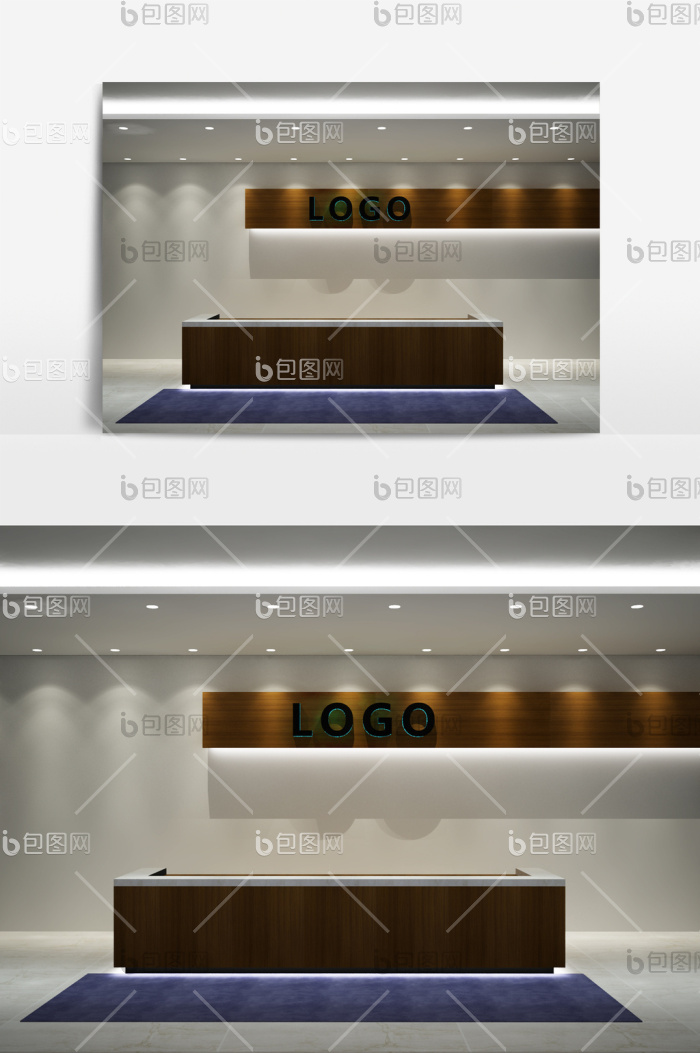 【现代前台大厅3d模型】图片下载-包图网