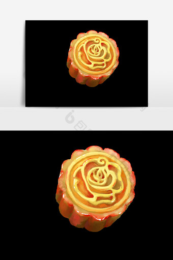 花朵月饼中秋元素图片