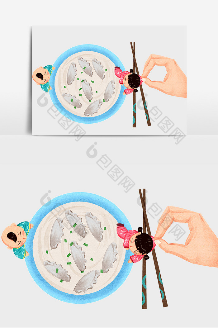 筷子饺子插画插画饺子图片