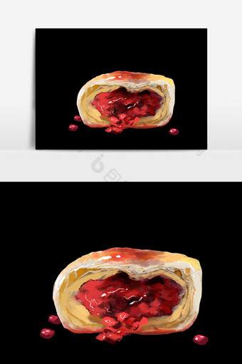 红豆月饼素材通用图片