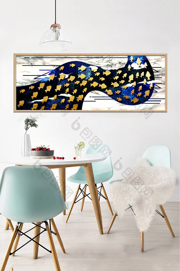 现代小金鱼客厅装饰画