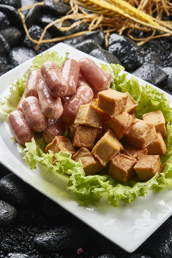 烤肉食材<strong>双拼</strong>鱼豆腐桂花肠