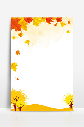 秋天枫叶树木设计背景