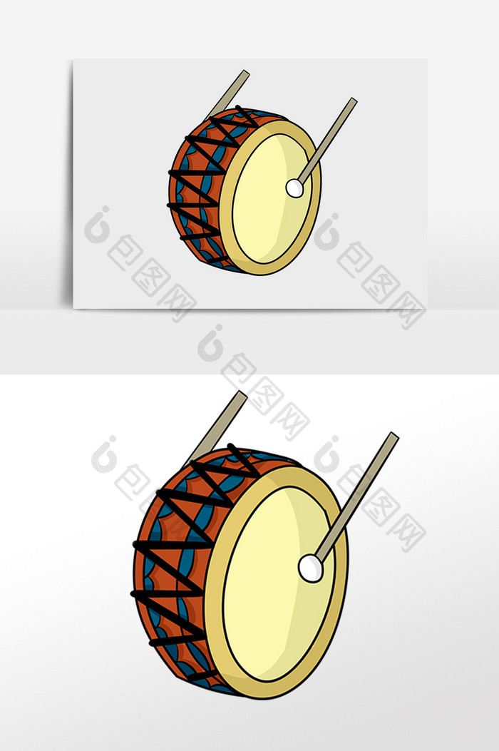 手绘节日庆祝音乐乐鼓插画元素
