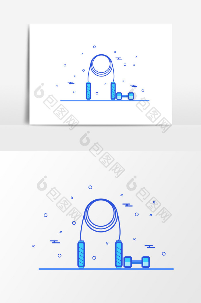 手绘卡通运动器材设计元素