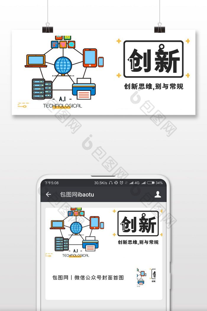 卡通创新微信公众号用图