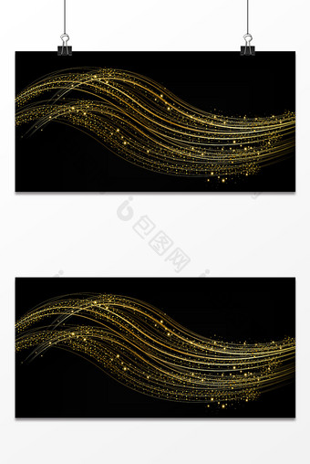 金色线条年会商务海报背景图图片