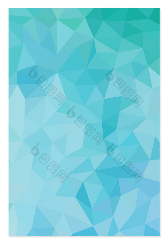 青色渐变三角形多边形背景展板设计