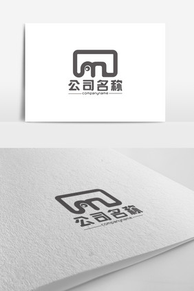 简约的大象图案logo标志设计