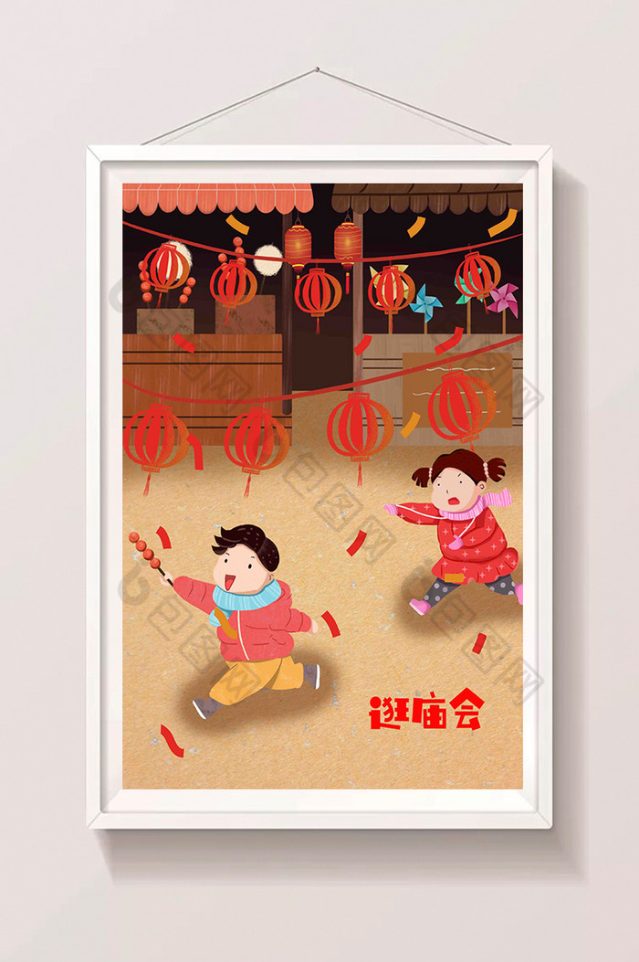 中国风插画灯笼图片
