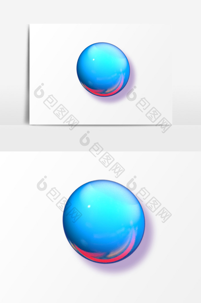 发亮的蓝色彩球PSD素材