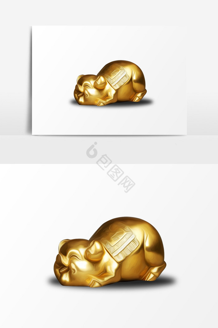 的金猪雕像PSD图片
