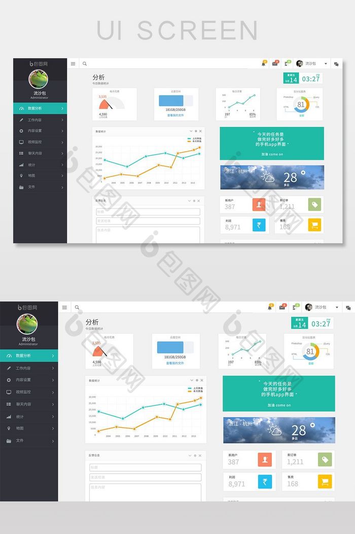 企业后台数据统计web界面 图片下载 包图网