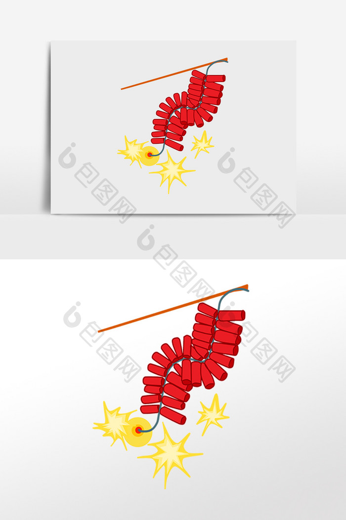 手绘节日气氛鞭炮炮竹插画元素