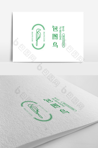 简约线条文艺鸟logo标志设计图片