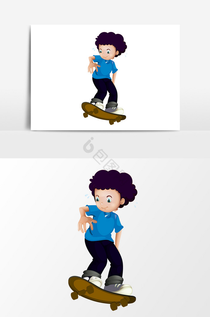 男孩滑板图片