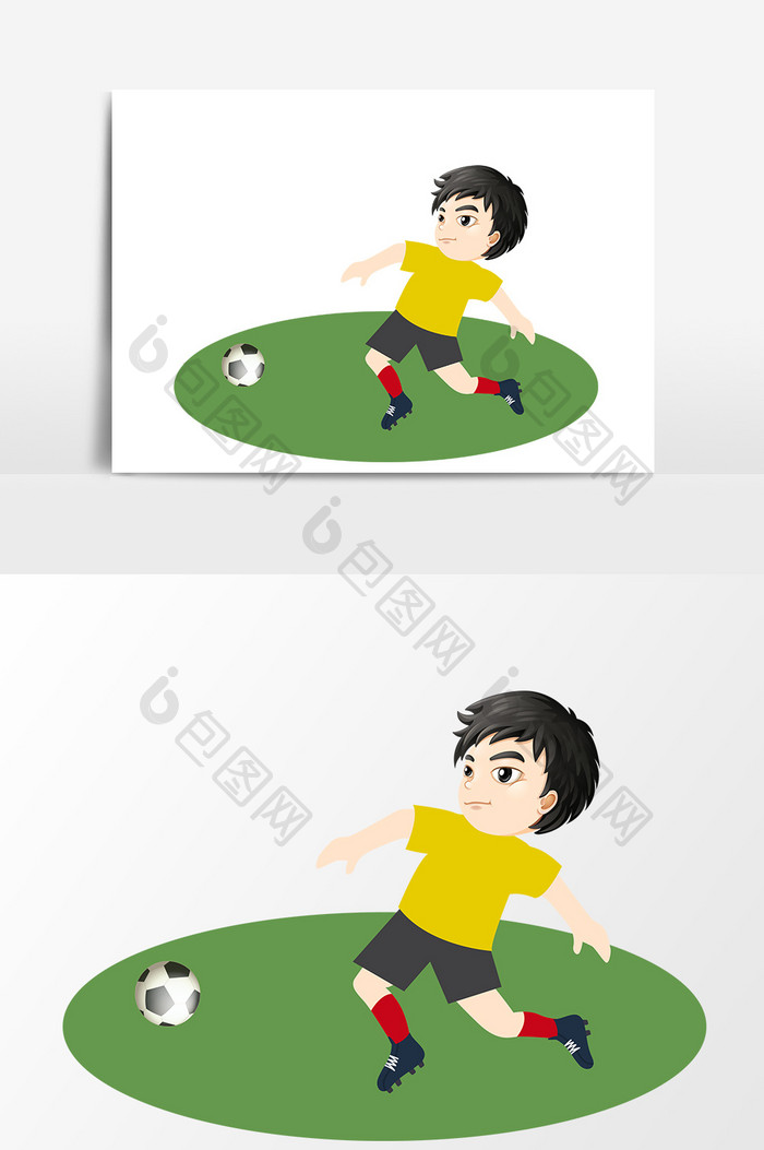 卡通手绘踢足球设计元素