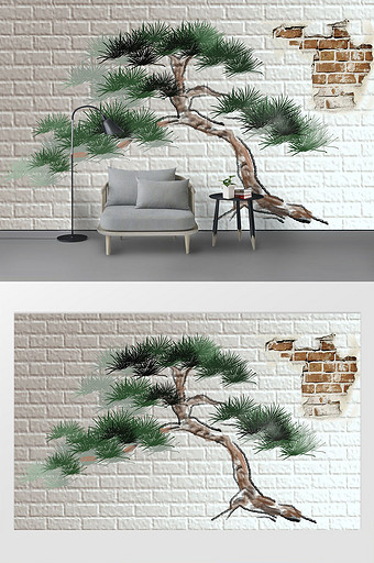 新款3d立体一颗开花的树现代电视背景墙图片