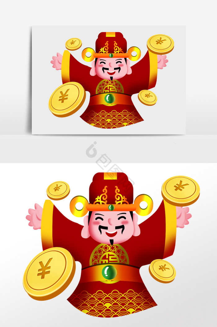 2019猪年发财金币新年财神图片