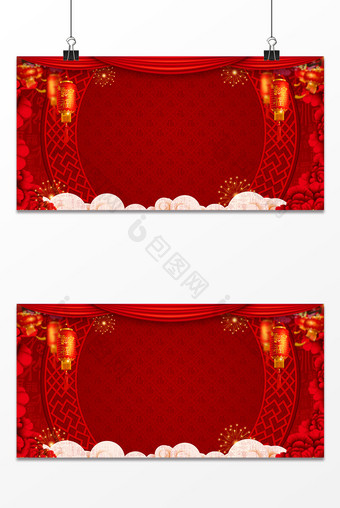 红色欢度春节红色设计背景图片