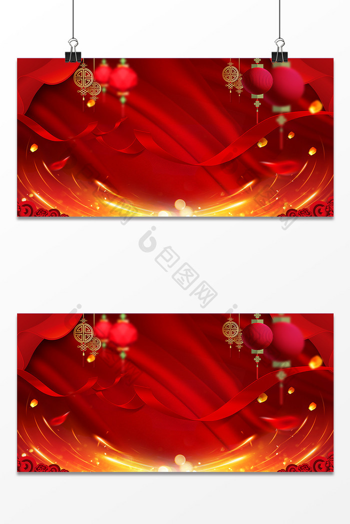 欢度春节红色设计背景