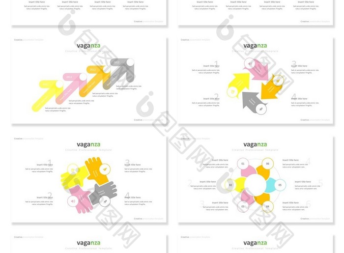 40页百分比SWOT信息可视化PPT图表