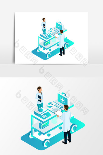 卡通医学研究设计元素图片