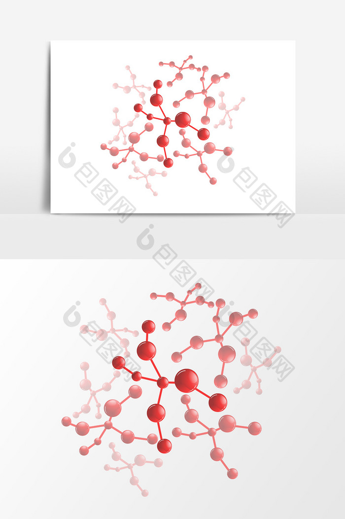 手绘卡通科技生物分子设计元素