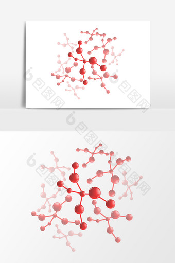 手绘卡通科技生物分子设计元素图片